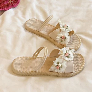 Phong cách đảo Bohemian Flat Beach Sandals La Mã Áo khoác ngoài nữ có váy Dép mùa hè hai mặt