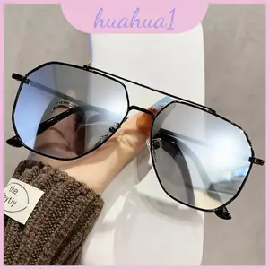 Kính râm kim loại hình học Unisex có ống kính màu xám để đi xe đạp và cắm trại