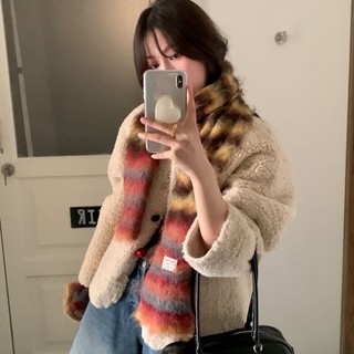 Have u desgin Phong Cách Hàn Quốc Mềm Mại Sáp Dopamine Khăn Sọc Nhiều Màu Sắc Nữ Thu Đông Phong Cách Mới Không Khí Ấm Áp Chống Lạnh Dệt Kim