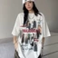 Mùa Hè Hạng Nặng Mỹ Retro Tranh Sơn Dầu Chân Dung In Nguyên Chất Cotton Ngắn Tay Nam Nữ Rời C