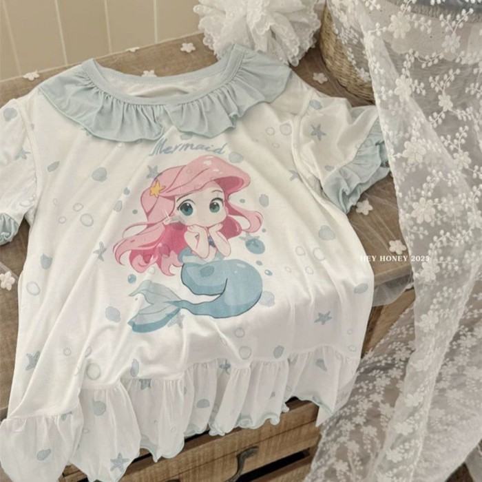 Váy Ngủ Bé Gái Ice Silk Váy Ngủ Trẻ Em Mùa Hè Công Chúa Elsa Phong Cách Bé Nhà Quần Áo Quần Á