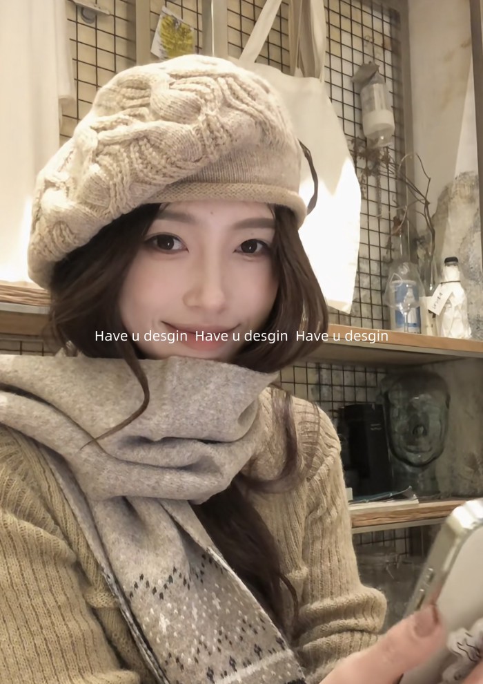 Mũ beret len màu trơn cho nữ, style Hàn Quốc, phù hợp mùa thu đông