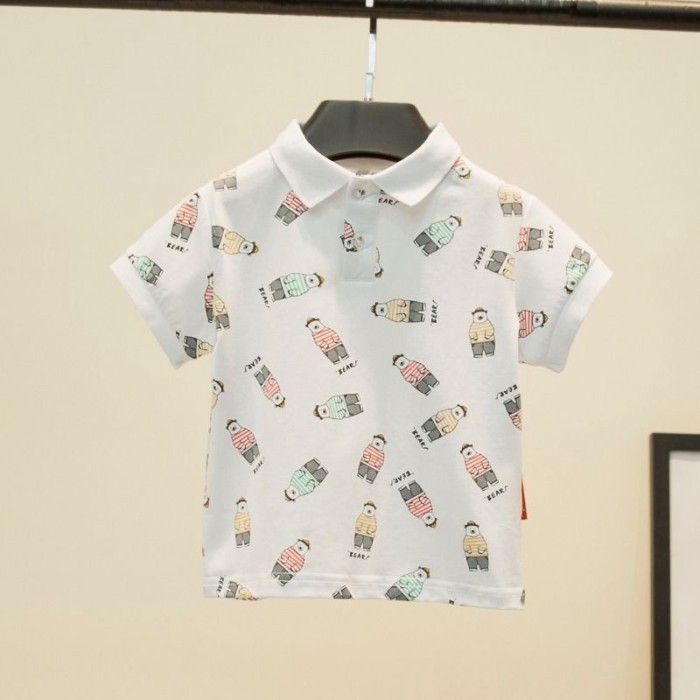 chất liệu cotton nguyên chất mùa hè mới phong cách hoạt hình trẻ em vừa và nhỏ đẹp trai áo thun