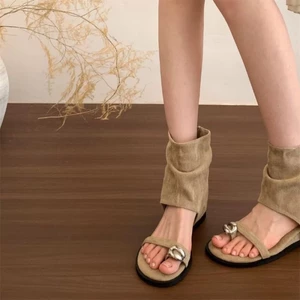 Retro Chiều Cao Bên Trong Thông Giày Sandal Nữ Mùa Hè Mỏng Du Lịch Tân Cương Giày Tây Kèm Váy