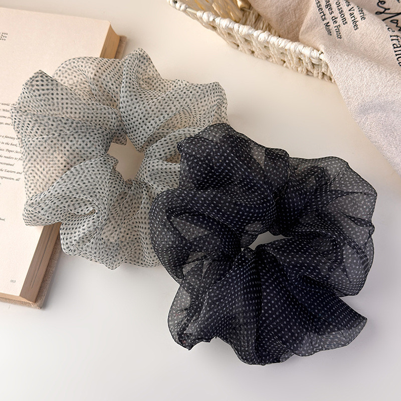 Sheer Tulle Polka Dot Sccrunchie, Dây buộc tóc đa năng thoáng khí nhẹ