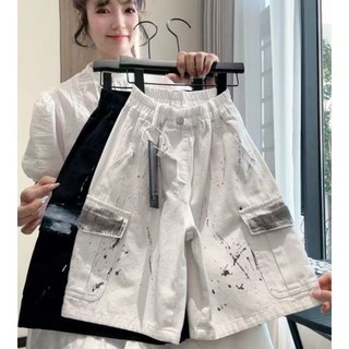 Quần short bảo hộ lao động cotton nguyên chất dáng rộng mùa hè đa năng dành cho bé trai và bé gái l