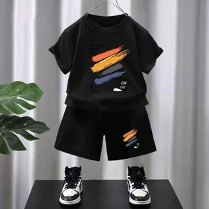 Bé Trai Nguyên Chất Cotton Ngắn Tay Quần Short Phù Hợp Với Mùa Hè Mỏng Quần Áo Trẻ Em Quần Sh