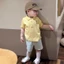 Bộ quần áo trẻ em Hàn Quốc mới cho bé trai và bé gái Áo thun ngắn tay cổ polo dễ thương quần