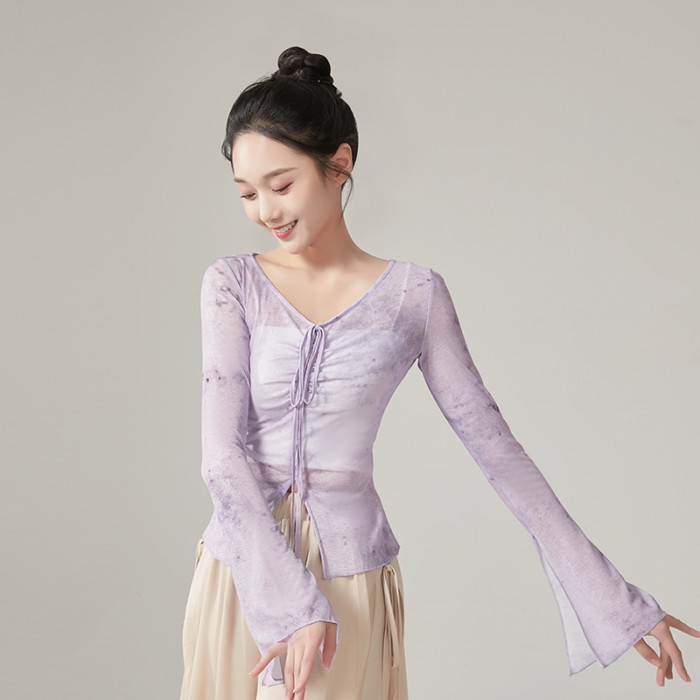 mới khiêu vũ cổ điển áo vần gạc hiệu suất quần áo của phụ nữ thanh lịch quần áo luyện tập khiêu