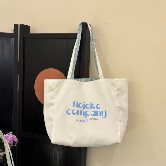 Túi tote đeo vai lười đi lại sức chứa lớn phong cách mới, ba lô hai mặt đa năng xếp li sành đi