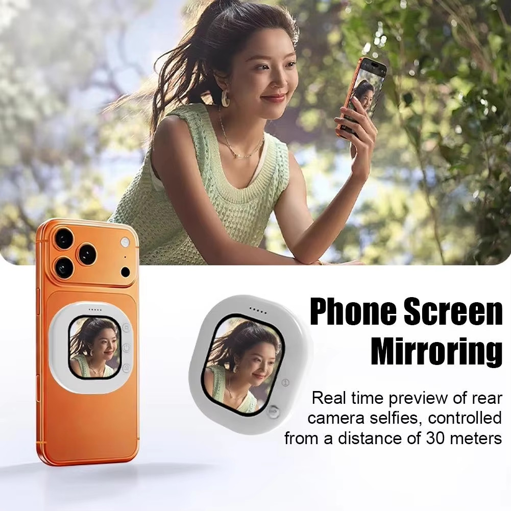 Gương màn hình HD selfie từ tính T30 mới 2IN1 Kết nối Bluetooth & có dây Chụp tức thì Màn hình selfie ống kính phía sau cho tất cả các điện thoại thông minh Phụ kiện selfie
