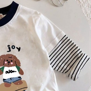 Áo hoạt hình dài tay cotton nguyên chất dành cho trẻ nhỏ và vừa, bé trai và bé gái
