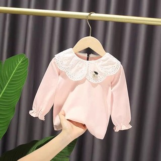 Áo thun cổ lọ có cổ búp bê cho bé gái Áo thun dài tay bé gái áo dài tay bé gái