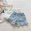 Bé Gái Mùa Hè Mềm Quần Short Denim Mùa Hè Mới Phong Cách Hàn Quốc Bé Nấm Viền Nóng Quần Quần