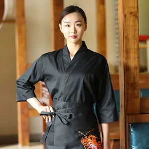 Quần áo thực phẩm Nhật Bản, Sushi Kimono, Hàn Quốc, Đầu bếp Nhật Bản, Quần áo cửa hàng thực phẩm Nhật Bản, Quần yếm thêu bồi bàn nhà hàng