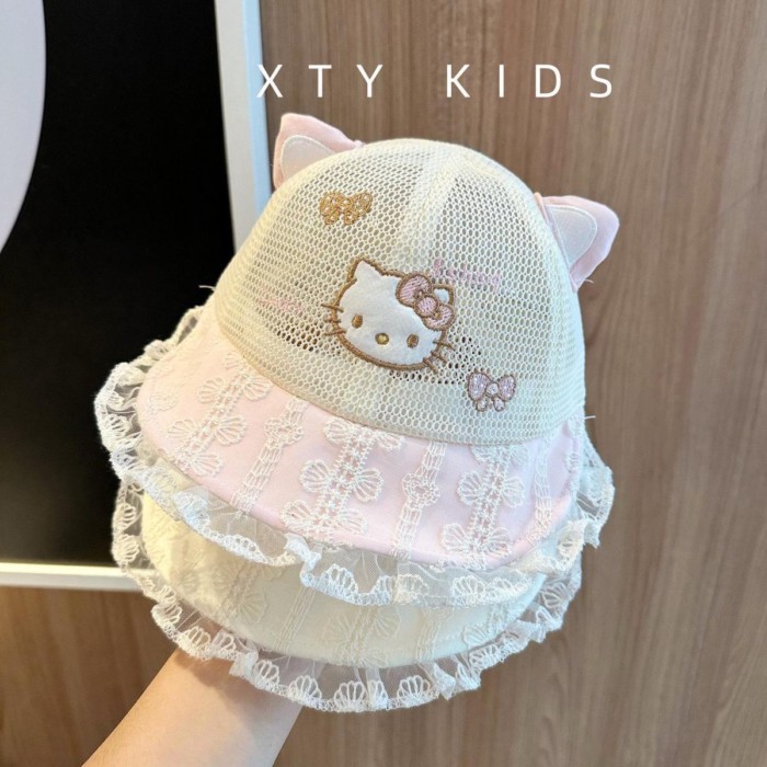 Baby Hat Mesh Hat Princess Lace Cute Cartoon Big Brim Baby Sun Hat Girls Sun Protection Hat