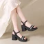 Bện Gót Dày La Mã Giày Sandal Nữ Mùa Hè Mới Thời Trang Giày Nữ Chống Thấm Nước Nền Tảng Nêm G