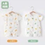 Bộ áo liền quần ngắn tay cho bé mùa hè mỏng quần áo trẻ sơ sinh nguyên chất cotton Bộ đồ ngủ