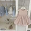 Váy vest nơ hồng bé gái mùa hè Váy thời trang cho bé