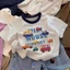 cotton nguyên chất mùa hè mới áo thun ngắn tay dáng rộng phong cách hoạt hình Nhật Bản bé tra