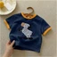 Áo phông trẻ em cotton nguyên chất in hình ngựa vằn dễ thương mùa hè cho bé trai và bé gái, á