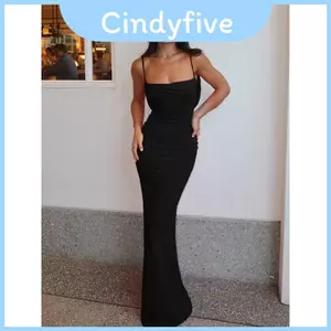 Váy không tay nối lưng bằng vải Polyester dành cho nữ có thiết kế eo cao và không tay cho mùa hè