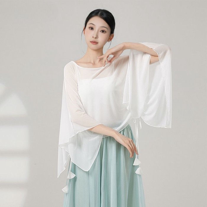 Khiêu vũ cổ điển vần gạc của phụ nữ thanh lịch áo lưới lỏng lẻo top quần áo luyện tập khiêu vũ hiện