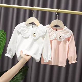 Áo thun cổ lọ có cổ búp bê cho bé gái Áo thun dài tay bé gái áo dài tay bé gái