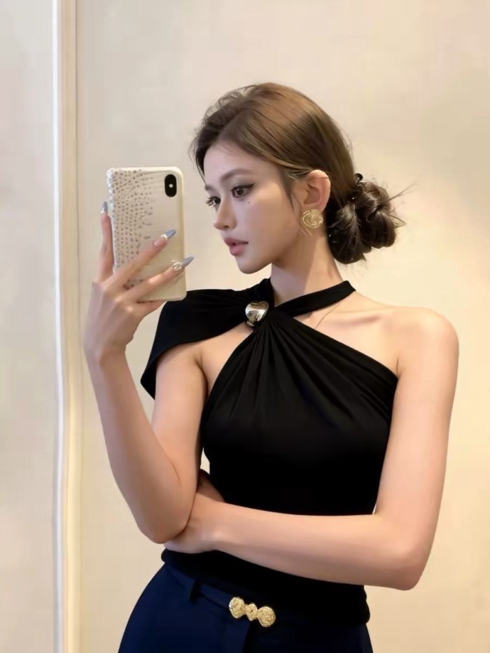 Áo trễ vai gợi cảm của Mỹ dành cho nữ mùa hè mới hot girl giảm béo khí chất áo ngắn tay đa nă