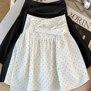 Váy Chấm Bi Không Đều Nữ Mùa Hè Mới Cao Cấp Ôm Cổ Chân Váy Chữ A Xếp Ly