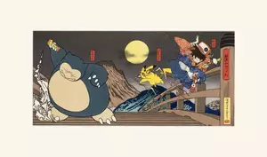 Thảm chơi thẻ Pokemon Ukiyo-e Pokemon TCG 600 * 350 * 2mm