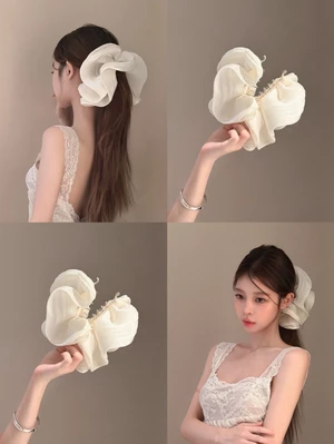 quá khổ viền nấm xếp nếp gạc sáng tinh tế ruột già khoe khuôn mặt khí chất nhỏ kẹp chuối