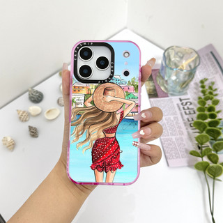 Giải Trí Kỳ Nghỉ Cô Gái Minh Họa Ốp Lưng Tương Thích Cho IPhone 11 12 13 14 15 16 17 Pro Max 12Mini Cover X XR XS Max Silicone Mềm Trong Suốt Cản SE 2022 6 7 8Plus Vỏ Chống Sốc