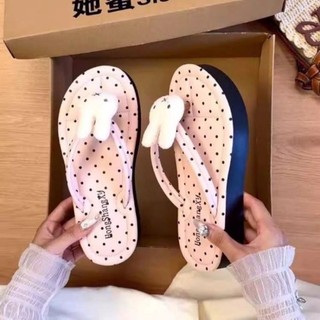 Playful, Cute, Energetic And Age-reducing Girls Heart Bunny Plywood Slippers For Womens Summer