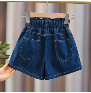 Váy denim mùa hè cho bé gái, quần đùi dạo phố cho trẻ em cỡ vừa và lớn, quần khoác ngoài đa năng ch