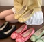 Xiaoxiangfeng Giày đơn nơ Pháp mới miệng nông cổ tích với váy giày ba lê lưới