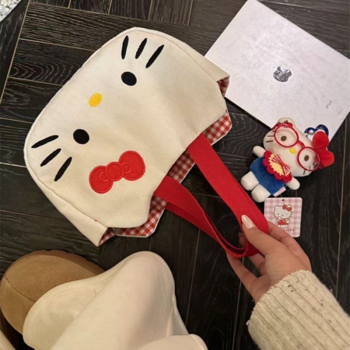 Mới Kitty Dễ Thương Túi Đựng Hoạt Hình Đi Làm Túi Túi Xách Nữ Túi Xách Công Suất Lớn