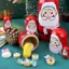 Bộ búp bê ông già Noel làm tổ bằng gỗ với trang trí ngày lễ Giáng sinh và tối giản hiện đại cho phong cách quà tặng