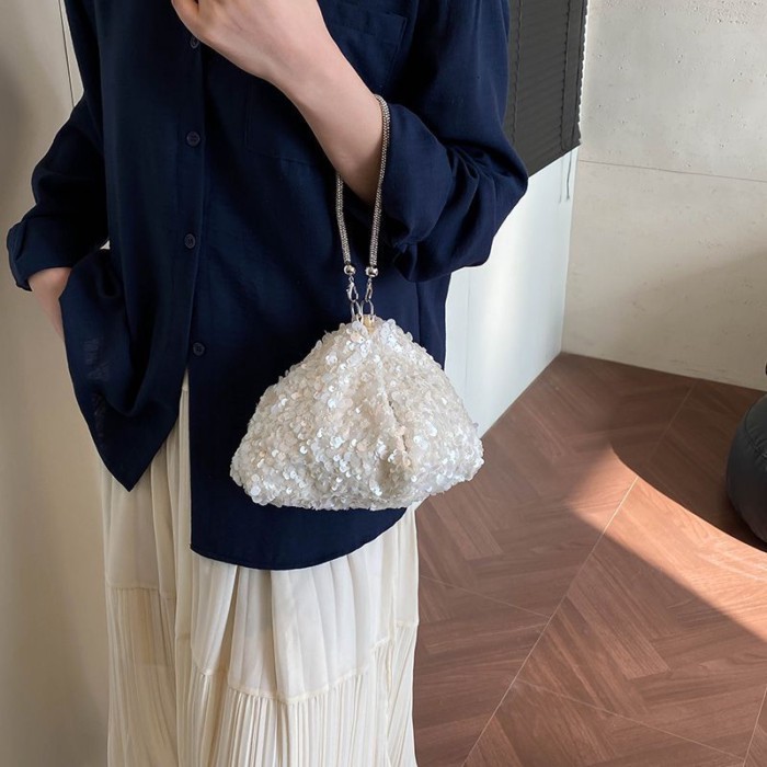 chiếc túi xách đính sequin cho nữ túi xách đa năng thời trang mới Túi đeo vai kim cương phong cá