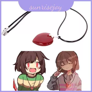 Vòng cổ Cosplay tình yêu Undertale Chara tuyệt đẹp với mặt dây chuyền trái tim dành cho người hâm mộ và người sưu tập