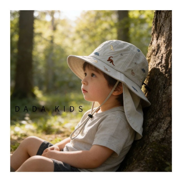 Children's Sun Protection Hat Summer Large Brim Neck Protection Breathable Anti-UV Outdoor Su