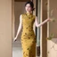 Sườn xám Thượng Hải cũ phong cách trẻ trung mới Xia Guofeng văn học hàng ngày không tay cải tiến