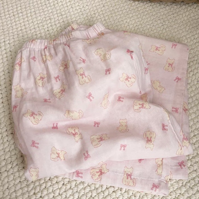 chiếc quần pyjama cotton Yunduo mới dành cho nữ mùa xuân hạ thu, quần mặc ở nhà rộng rãi có thể