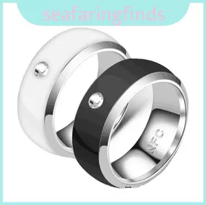 Nhẫn đeo bằng thép không gỉ đính kim cương cho nam và nữ