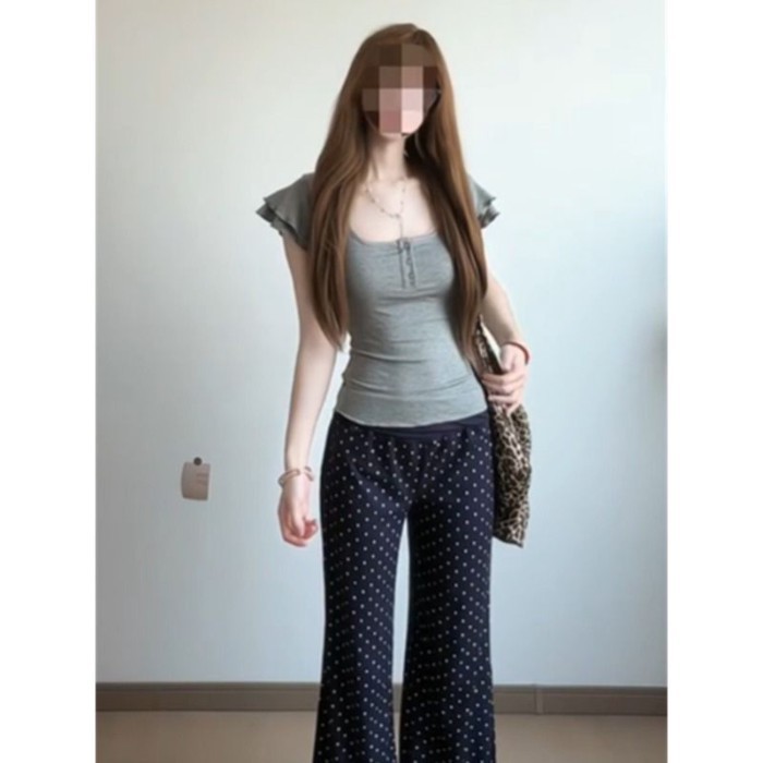 Áo thun ngắn tay màu xám dành cho nữ mùa hè mới phong cách ham muốn thuần khiết hot girl thiết k