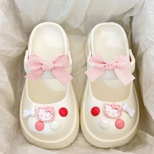 Mary Jane All-match Slippers Summer Anti-slip New Cartoon Sweet Cool Girl Women's Toe Sandals Ho
