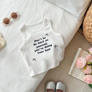 áo yếm nhỏ dành cho trẻ em phong cách mới mùa hè dành cho bé gái phong cách bên trong ngắn kiểu