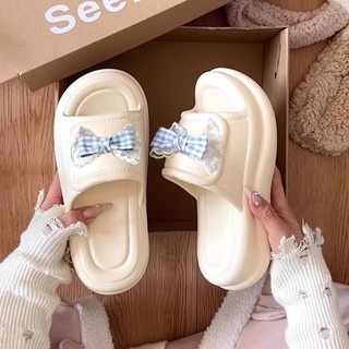 Internet Celebrity Popular Home Thick-soled One-line Slippers For Women To Wear Ins Outside A