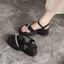 Giày sandal cao gót quai ngang dành cho nữ mùa hè đế dày đế dày bên ngoài dép xăng đan cao cấp thời