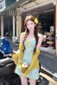 Đầm Suspender Thắt Nơ Nữ Ngọt Ngào Và Tươi Mát Sọc Hoa Váy Chữ A